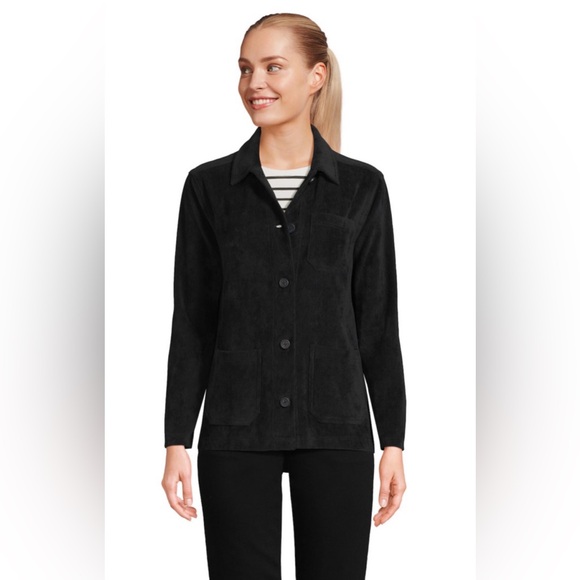 Lands' End Black Core Chore Button-Front Jacket Size XL - Picture 2 of 8